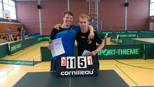 Ein eingespieltes Duo: Björn Baum und Dennis Müller gewannen bereits zum vierten Mal in Folge den DHM-Titel im Doppel.